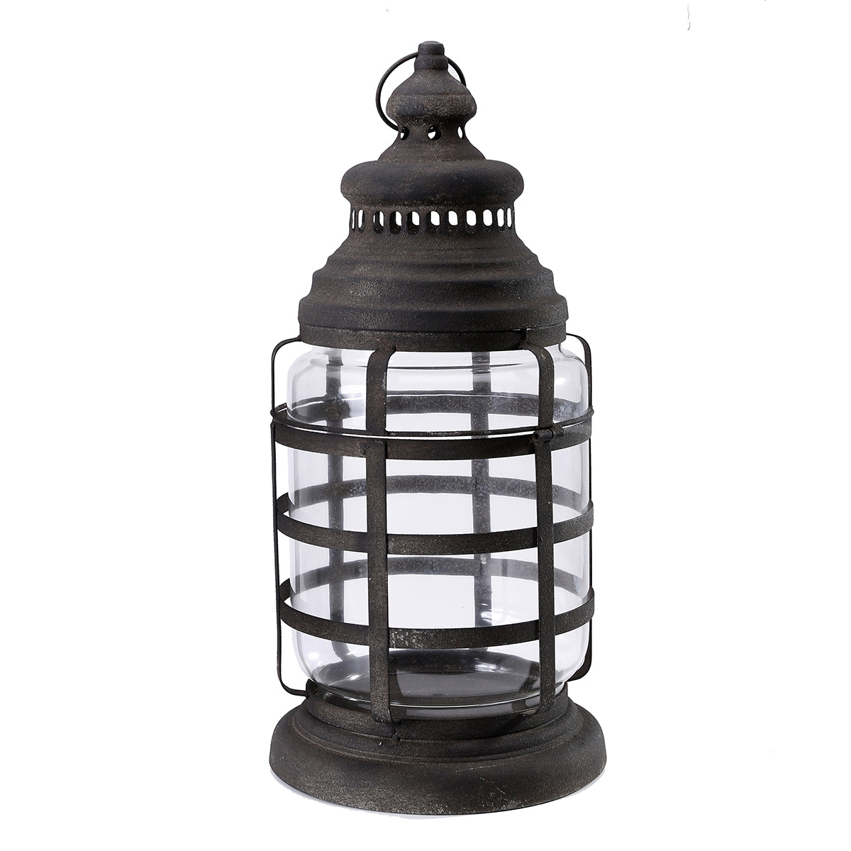 Farol de fierro y vidrio