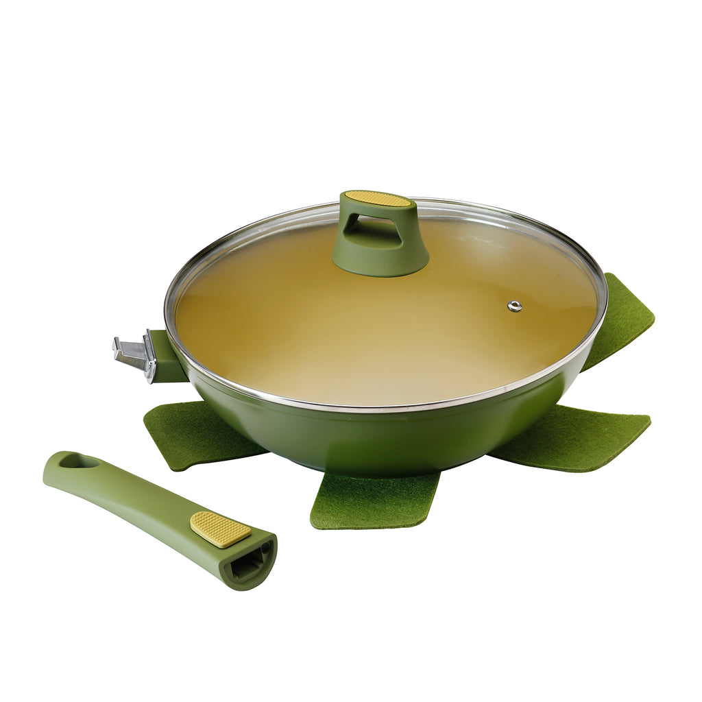 Wok de Aluminio Fundido 28 cm Olive