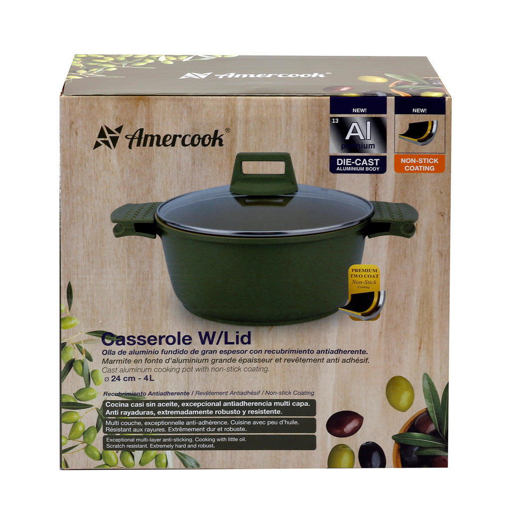 Olla de Aluminio Fundido 24 cm Olive