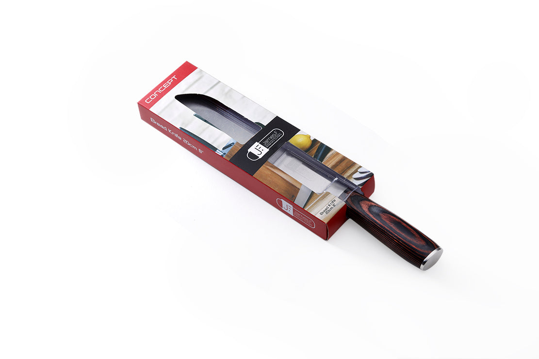 Cuchillo Pan 20 cms., Línea Wood